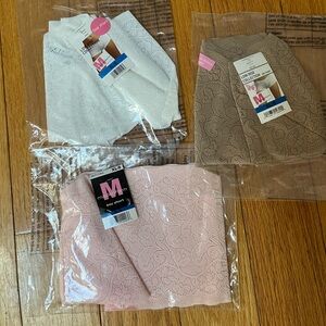 🛍️Lot of 3 - Maidenform Lace Boyshort Underwear in White, Tan, and Pink